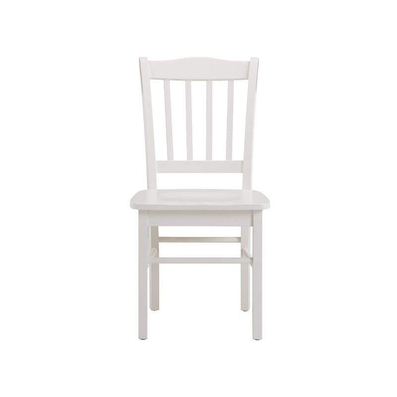 Dining Side Chair Set of 2- Shaker Style- Cream White Wood