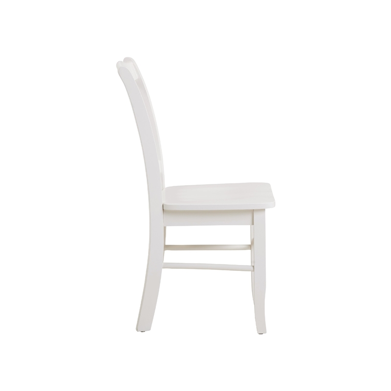 Dining Side Chair Set of 2- Shaker Style- Cream White Wood