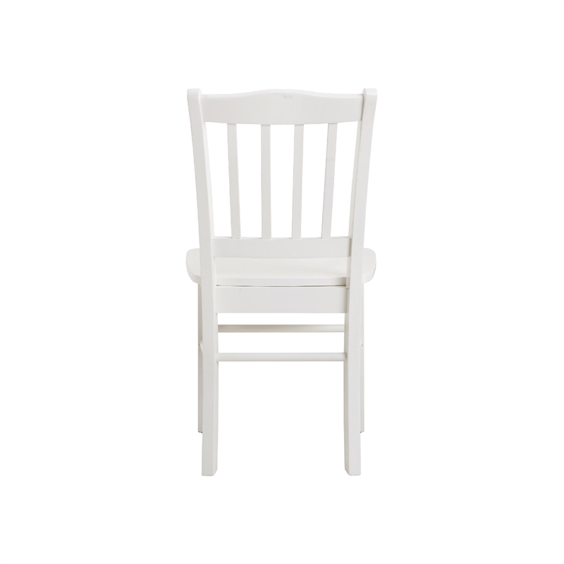 Dining Side Chair Set of 2- Shaker Style- Cream White Wood