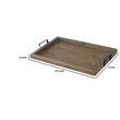 Liy 24 Inch Decor Serving Tray- Beaded Frame- Fir Wood- Metal Handles
