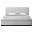 Bex King Platform Bed- Lift Top Storage Bench- Gray Linen Upholstery