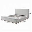 Bex King Platform Bed- Lift Top Storage Bench- Gray Linen Upholstery
