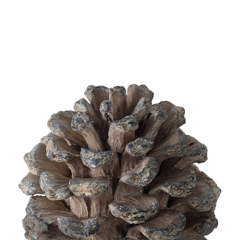 Hazel Accent Decor- 11 Inch Pine Cone Polyresin Sculpture- Gray