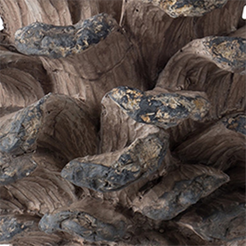 Hazel Accent Decor- 11 Inch Pine Cone Polyresin Sculpture- Gray