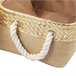Nesting Basket Set of 3- Rope Handles- Gold Accents- Brown Jute Fabric