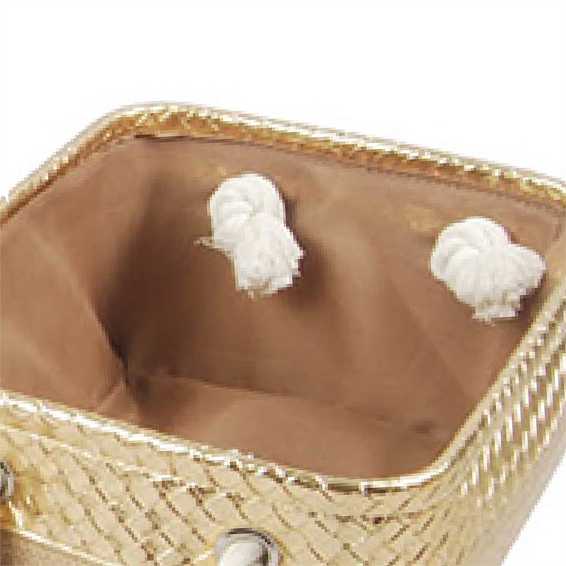 Nesting Basket Set of 3- Rope Handles- Gold Accents- Brown Jute Fabric
