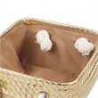 Nesting Basket Set of 3- Rope Handles- Gold Accents- Brown Jute Fabric