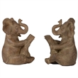 Accent Bookends Set of 2- Reading Elephants- Antique Brown- 9 Inch