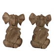 Accent Bookends Set of 2- Reading Elephants- Antique Brown- 9 Inch