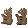 Accent Bookends Set of 2- Reading Elephants- Antique Brown- 9 Inch