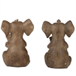Accent Bookends Set of 2- Reading Elephants- Antique Brown- 9 Inch