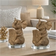 Accent Bookends Set of 2- Reading Elephants- Antique Brown- 9 Inch