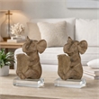 Accent Bookends Set of 2- Reading Elephants- Antique Brown- 9 Inch