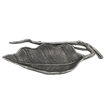 Decorative Leaf Accent Bowl Tray- 16 Inch Antique Silver Aluminum