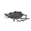 Decorative Leaf Accent Bowl Tray- 16 Inch Antique Silver Aluminum