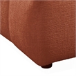 Leya Modular Ottoman- Tufted Coral Red Linen- 43 Inch Rectangular Seat