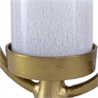 Beth Bascom Hurricane Candleholder Set of 2- Gold- White Glass 22- 27 Inch