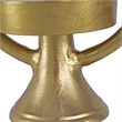 Beth Bascom Hurricane Candleholder Set of 2- Gold- White Glass 22- 27 Inch
