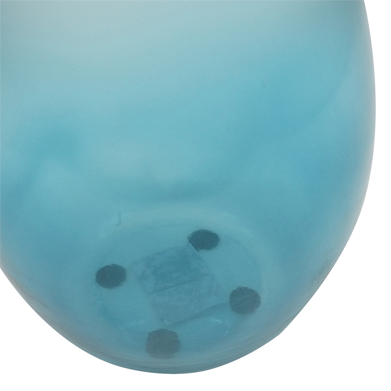 Ethan Decorative Bottle with Lid- Gold Metal Detail- Blue-White Glass 15in