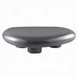 Fory Coffee Table- 46 Inch Oval Top with Low Metal Base- High Gloss Gray