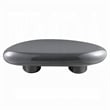 Fory Coffee Table- 46 Inch Oval Top with Low Metal Base- High Gloss Gray