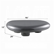 Fory Coffee Table- 46 Inch Oval Top with Low Metal Base- High Gloss Gray
