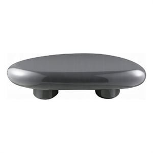 Fory Coffee Table- 46 Inch Oval Top with Low Metal Base- High Gloss Gray