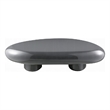 Fory Coffee Table- 46 Inch Oval Top with Low Metal Base- High Gloss Gray