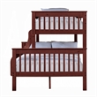 Rita Twin over Full Bunk Bed- Slatted Frame- Fixed Ladder- Cherry Brown