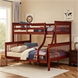 Rita Twin over Full Bunk Bed- Slatted Frame- Fixed Ladder- Cherry Brown