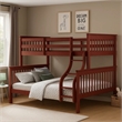 Rita Twin over Full Bunk Bed- Slatted Frame- Fixed Ladder- Cherry Brown