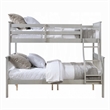 Rita Twin over Full Bunk Bed- Slatted Frame- Fixed Ladder- Gray and Brown
