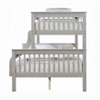 Rita Twin over Full Bunk Bed- Slatted Frame- Fixed Ladder- Gray and Brown