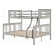 Rita Twin over Full Bunk Bed- Slatted Frame- Fixed Ladder- Gray and Brown