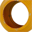 Cia Candle Holder- 13 Inch Round Shape- Yellow Iron with Glass Center