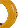 Cia Candle Holder- 13 Inch Round Shape- Yellow Iron with Glass Center