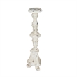 Jewa Vintage Pillar Candle Holder- 25 Inch Distressed White Magnesia