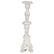 Jewa Vintage Pillar Candle Holder- 25 Inch Distressed White Magnesia