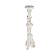 Jewa Vintage Pillar Candle Holder- 25 Inch Distressed White Magnesia