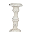 Jewa Vintage Pillar Candle Holder- 25 Inch Distressed White Magnesia