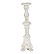 Jewa Vintage Pillar Candle Holder- 25 Inch Distressed White Magnesia
