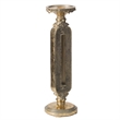 Candle Holder- Antique Gold Tabletop Accent- 14 Inch Keyhole Stem