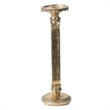 Candle Holder- Antique Gold Tabletop Accent- 14 Inch Keyhole Stem