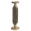 Candle Holder- Antique Gold Tabletop Accent- 14 Inch Keyhole Stem