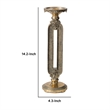 Candle Holder- Antique Gold Tabletop Accent- 14 Inch Keyhole Stem