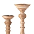 Hez 5pc Turned Candle Holder Set- Classic Accent- Rustic Brown Wood