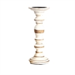 Hez 5pc Layered Candle Holder Set- Distressed Cream and Brown Wood