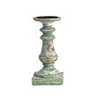 Hez 5pc Layered Candle Holder Set- Distressed Cream and Brown Wood