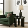 Lexy Side End Table- 24 Inch Round Top- High Gloss Blackish Green