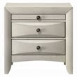Remy Nightstand- 3 Contemporary Faceted Drawers- Antique White Finish